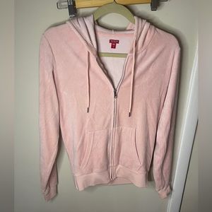 Pink velour Guess sweatshirt, size small